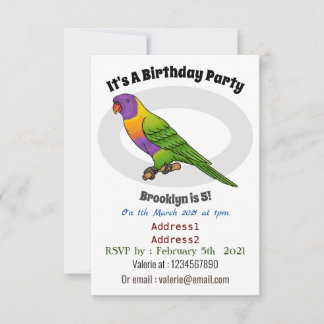 Rainbow-Lorikeet-Cartoon Einladung