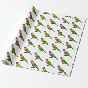 Rainbow-Lorikeet-Cartoon Geschenkpapier