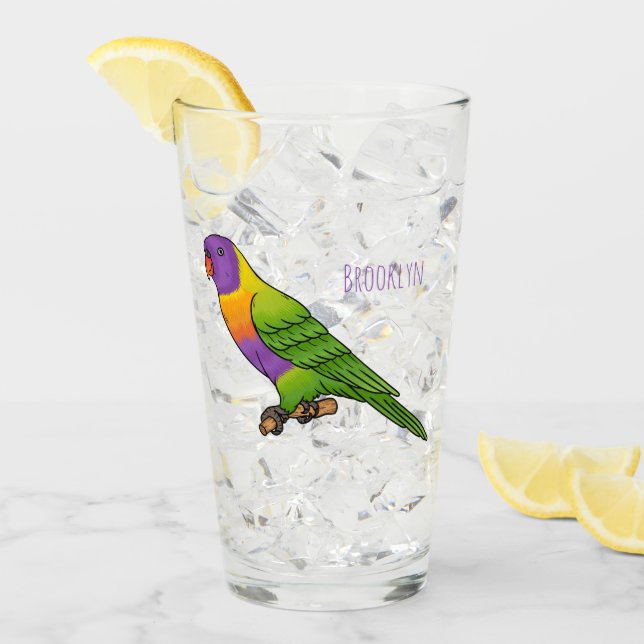 Rainbow-Lorikeet-Cartoon Glas (Vorderseite Ice)