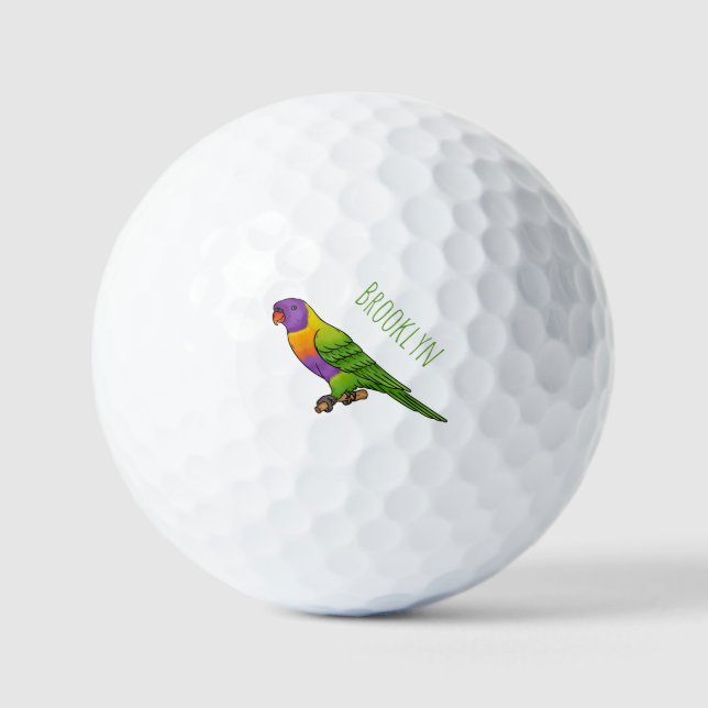 Rainbow-Lorikeet-Cartoon Golfball (Vorderseite)