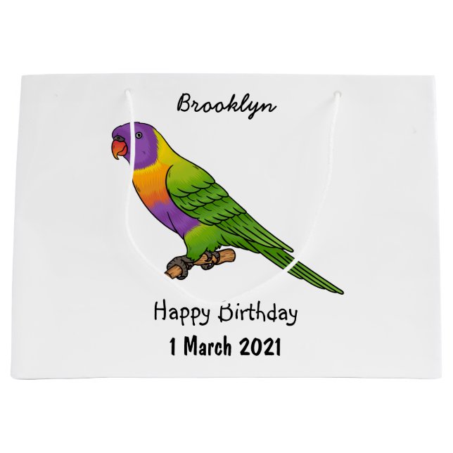 Rainbow-Lorikeet-Cartoon Große Geschenktüte (Vorderseite)