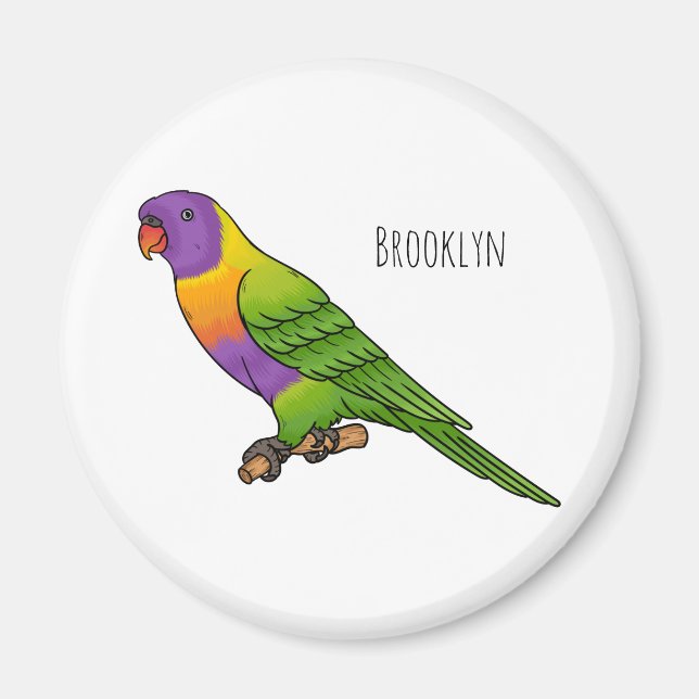 Rainbow-Lorikeet-Cartoon Magnet (Vorne)