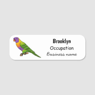 Rainbow-Lorikeet-Cartoon Namensschild