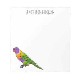 Rainbow-Lorikeet-Cartoon Notizblock
