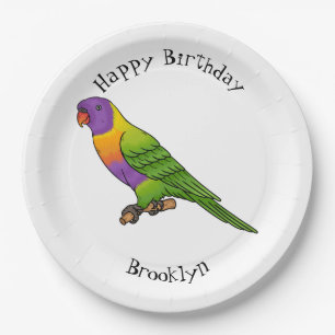 Rainbow-Lorikeet-Cartoon Pappteller