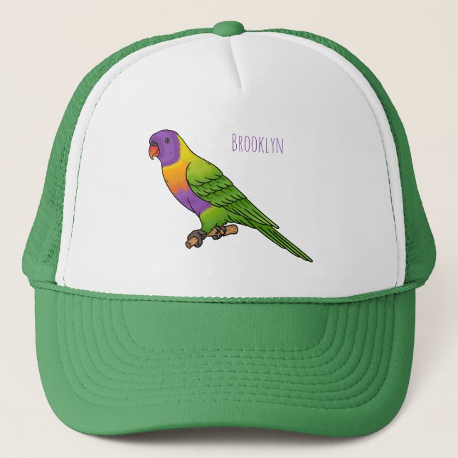Rainbow-Lorikeet-Cartoon Truckerkappe (Vorderseite)