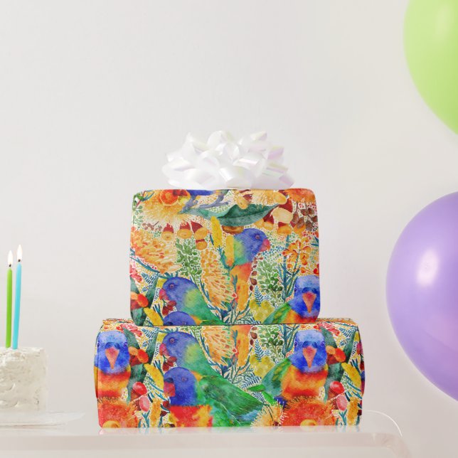 Rainbow Lorikeet Garden Geschenkpapier (Partygeschenke)