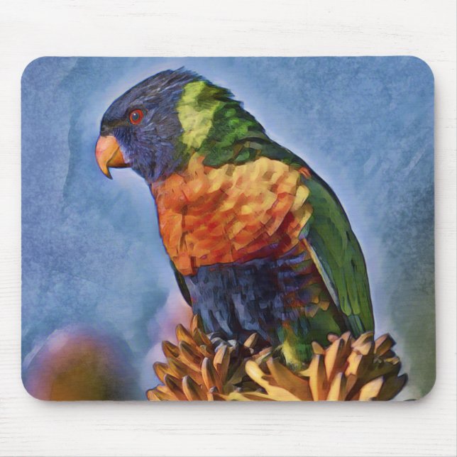 Rainbow Lorikeet Parrot Bird Mousepad (Vorne)