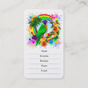 Rainbow Lorikeet Parrot Business Cards Visitenkarte