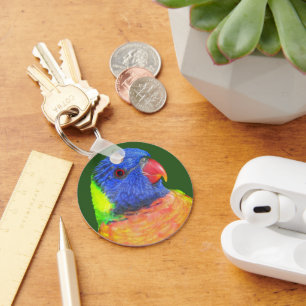 Rainbow Lorikeet Parrot Foto Schlüsselanhänger