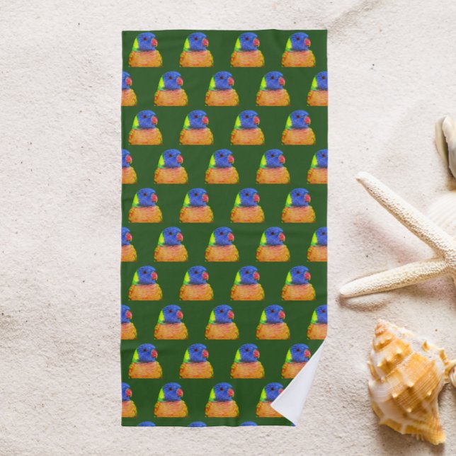 Rainbow Lorikeet Parrot Pattern Strandtuch (In Situ Beach)