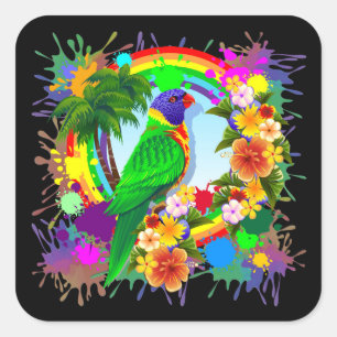 Rainbow Lorikeet Parrot Stickers