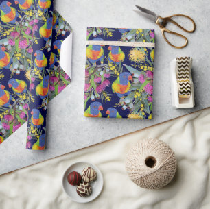 Rainbow Lorikeet Wrapping Paper Geschenkpapier