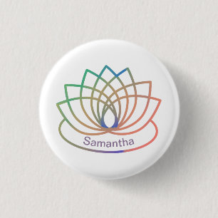 Rainbow Lotus Blume Button