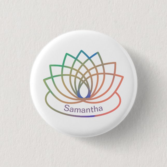 Rainbow Lotus Blume Button (Vorderseite)