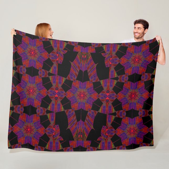Rainbow Lotus in Black 2 Fleece Blankon (Beispiel)