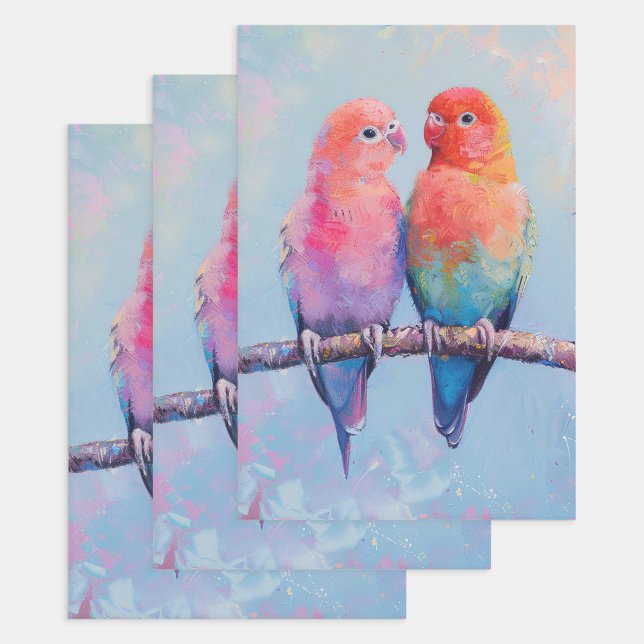 Rainbow Love Birds Decoupage Geschenkpapier Set (Von Creator hochgeladen)