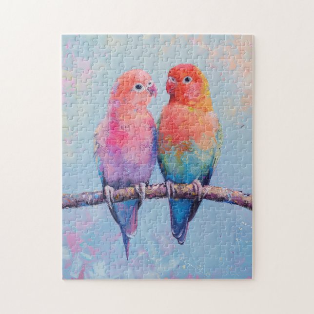 Rainbow Love Birds Puzzle (Vertikal)