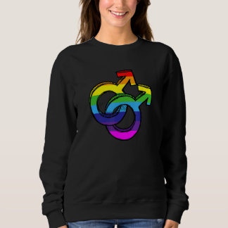 Rainbow Love Celebrate LGBT Male Homosexual Love i Sweatshirt