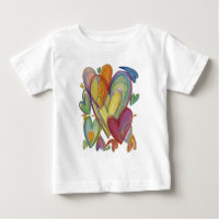 Rainbow Love Hearts Art Custom Shirt