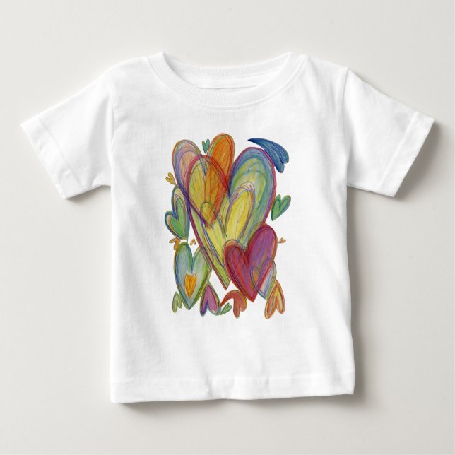 Rainbow Love Hearts Art Custom Shirt (Vorderseite)