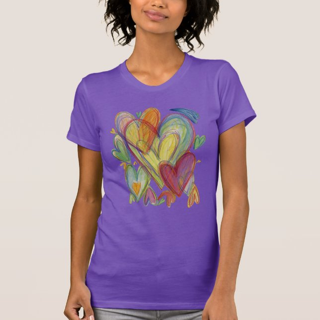 Rainbow Love Hearts Art Custom Shirts (Vorderseite)