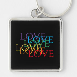 RAINBOW LOVE II Premium-Schlüsselanhänger in Quadr Schlüsselanhänger