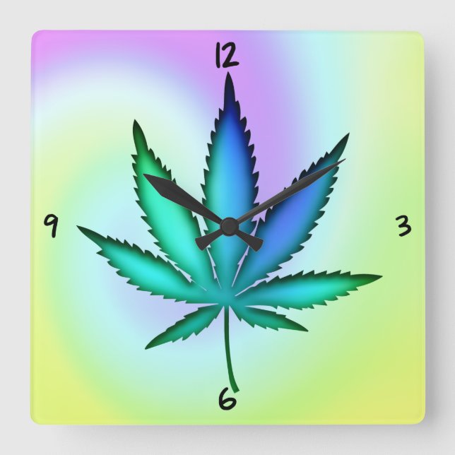 Rainbow Love Square Wallclock Quadratische Wanduhr (Vorderseite)