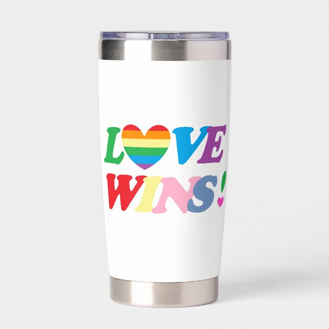 Rainbow Love Wins LGBT Thermobecher (Rückseite)