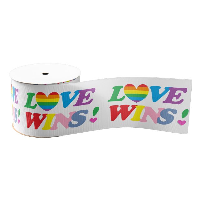 Rainbow Love Wins Pride Heart LGBT Ripsband (Spule)