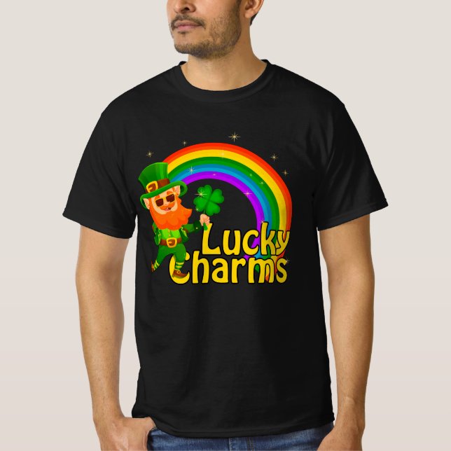 Rainbow Lucky Charms Shirt, St Patricks Day, Lucky T-Shirt (Vorderseite)