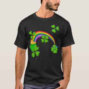 Rainbow Lucky Four Leaf Irish Kleeblatt St Patrick T-Shirt