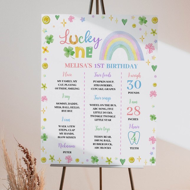 Rainbow Lucky One Birthday Milestone Poster (Von Creator hochgeladen)