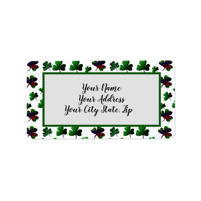 Rainbow Lucky Shamrockr Design Adressaufkleber (Vorne)