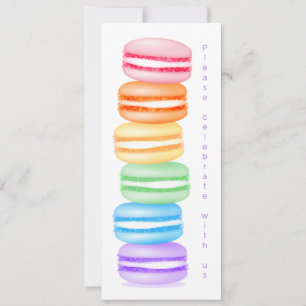 Rainbow Macarons Mädchen Geburtstagsfeier Ankündigung