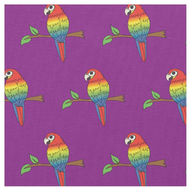 Rainbow Macaw Parrots Niedliche Vögel Stoff (Nahaufnahme)