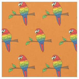 Rainbow Macaw Parrots Niedliche Vögel Stoff