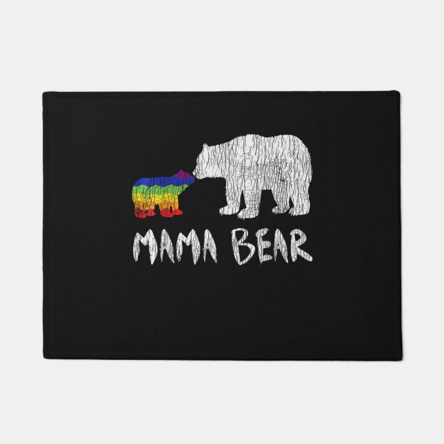 Rainbow Mama Bear Love Support Prix Fußmatte (Vorderseite)