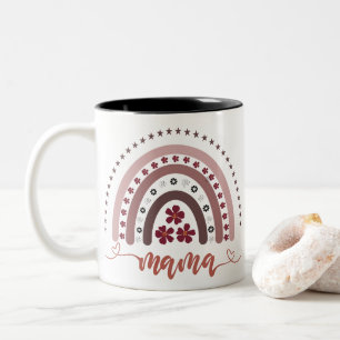 Rainbow Mama Graphic Retro Design Tasse