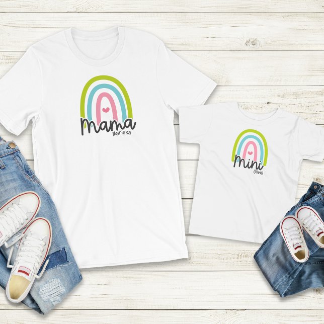 Rainbow Mama Mini Matching Anpassbar Kleinkind T-shirt (Von Creator hochgeladen)