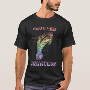 Rainbow Manatee Rettete die Meereskuhart Endangere T-Shirt