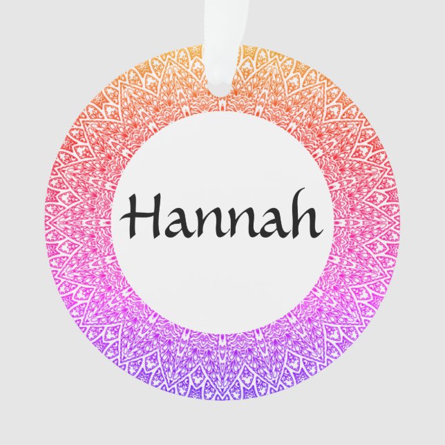 Rainbow Mandala Anpassbare Acrylschmuck Ornament (Vorderseite)