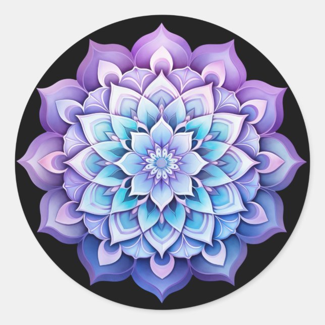 Rainbow Mandala / Blume Design Runder Aufkleber (Vorderseite)