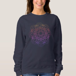 Rainbow Mandala dunkelblaues Sweatshirt