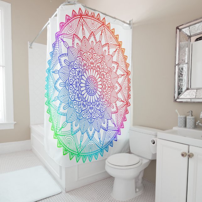 Rainbow Mandala Duschvorhang (Beispiel)
