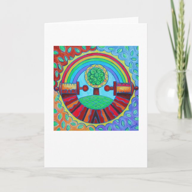 Rainbow Mandala Grußkarte Karte (Vorderseite)