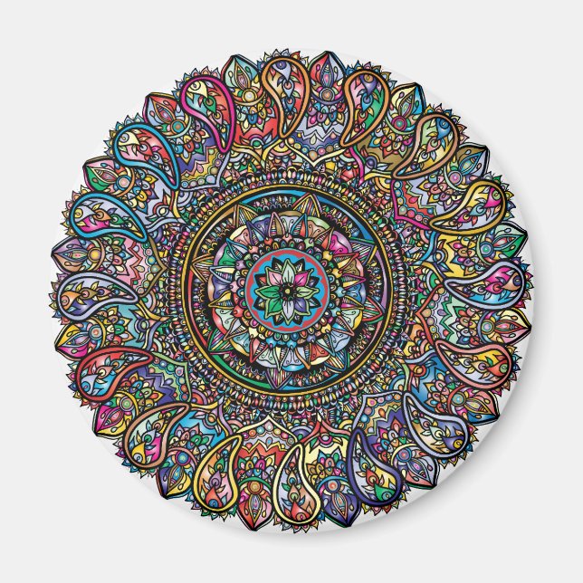 Rainbow Mandala Indian Magnet (Vorne)