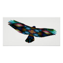 Rainbow Mandala Kaleidoskop Hawk im Flug
