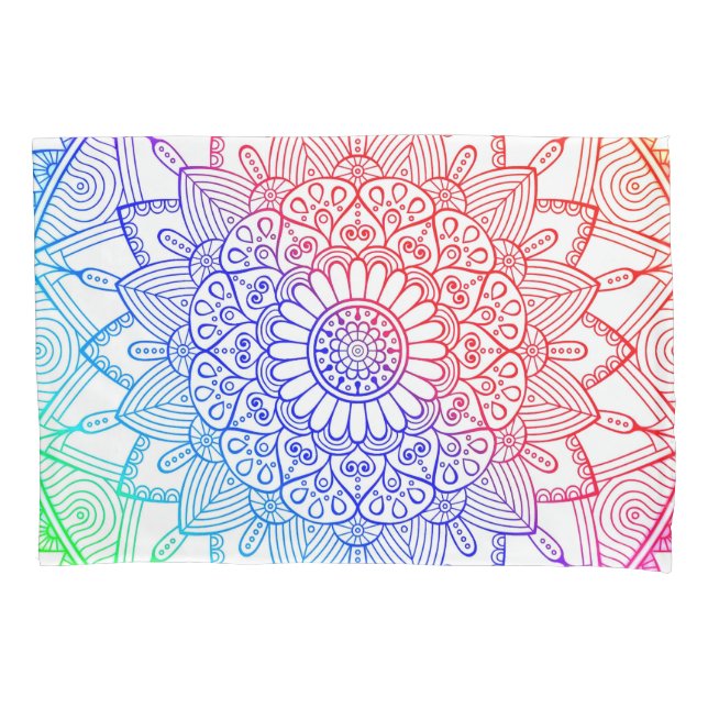 Rainbow Mandala Kissenbezug (Vorderseite)