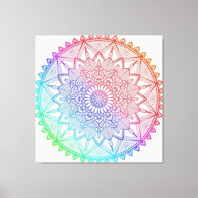 Rainbow Mandala Leinwanddruck (Vorderseite)